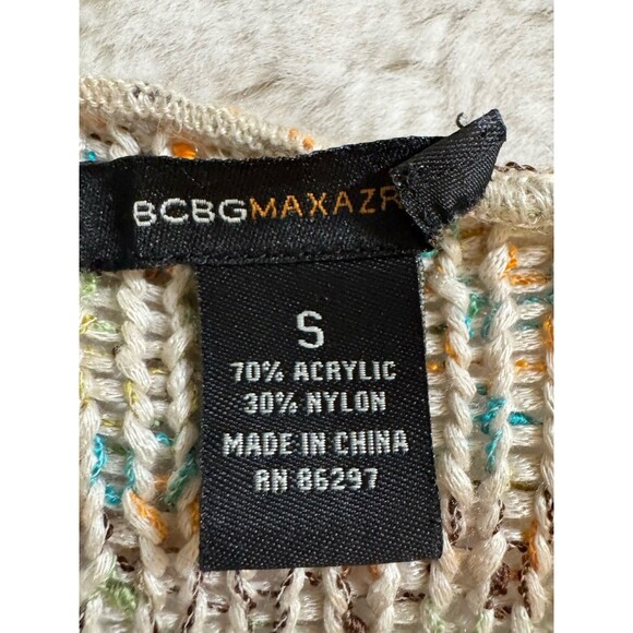 BCBG MAXAZRIA Womens Tan Confetti Big Button Cardigan Sweater S 90s Y2K - Picture 5 of 6